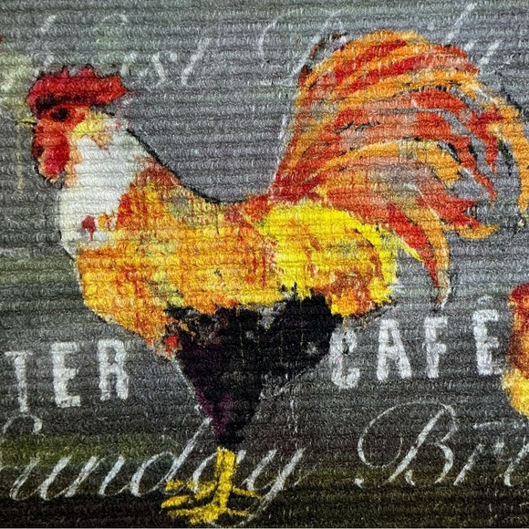 Apache Mills Rooster Café Accent Rug Made in Egypt Rectangle 17 x 30 in - Picture 3 of 16